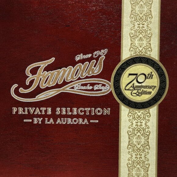 RARE Collectible Famous Private Selection 70th Anniv Edition La Aurora Cigar Box - Picture 2 of 10